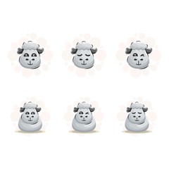 cute sheep mascot cartoon design vector collection
