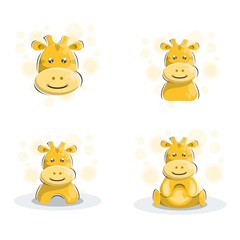 cute giraffe mascot cartoon design vector