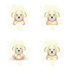 cute dog mascot cartoon design vector collection