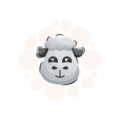 cute sheep mascot cartoon design vector
