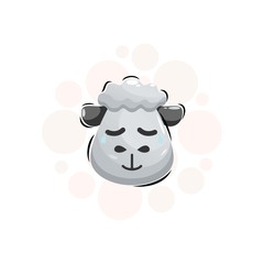cute sheep mascot cartoon design vector