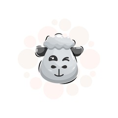 cute sheep mascot cartoon design vector