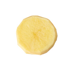 Raw Potato sliced isolated on white background