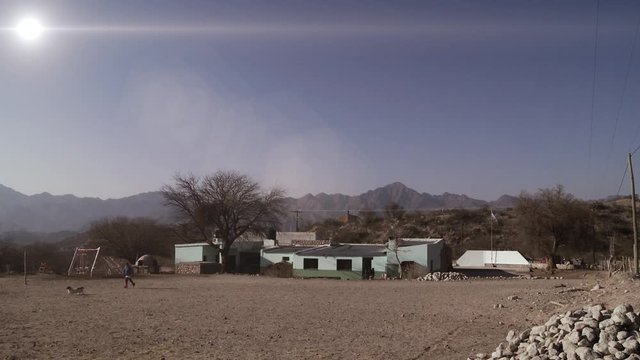 Rural School In The Andes Mountains, Argentina, South America. 