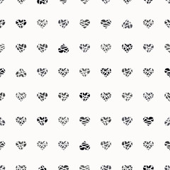 Valentine seamless pattern with hearts on white background. For wallpaper, gift and wrapping paper, greeting card and wedding invitations, textile, fabric, linen, pajamas, web page.