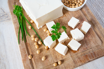 Fototapeta na wymiar fresh tofu cheese