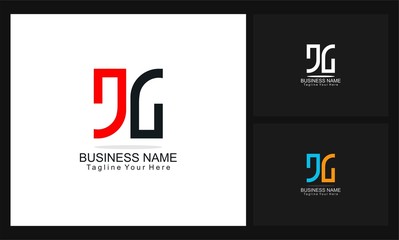 letter JG concept design logo
