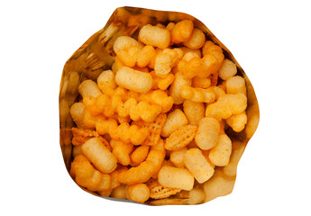 fast food snack or snacks isolated on white background