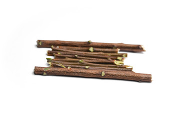 Neem sticks isolated on white background