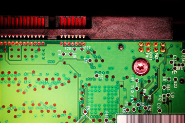 Circuit board.Motherboard digital chip. Electronic computer hardware technology.Integrated...