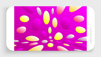 Abstract background with color circles. Chaotic particles in empty space. Dynamic vector illustartion.