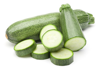 Zucchini (cucumber) isolated on white with clipping path.