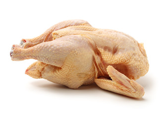 Raw fresh chicken isolated on white background 