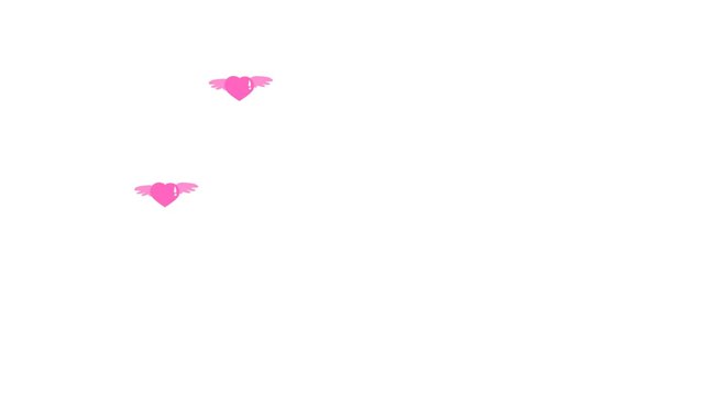 hearts wings fly and split up land on munti Valentine messages text