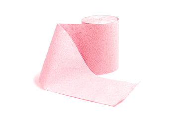 Toilet paper roll on a white background. Hygiene of the human body. Recycled Item.
