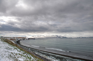 Beautiful view of the historic town of Husavik.
