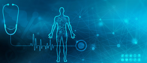 2d illustration Human Male Muscle Body