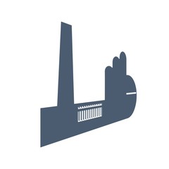 Isometric building icon. Factory or plant industrial concept