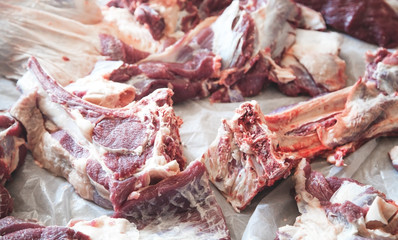 Large pieces of meat side.