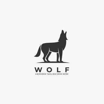 Vector Logo Illustration Wolf Silhouette