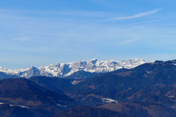 Fototapeta premium Blick auf das Hoachschwab Massiv