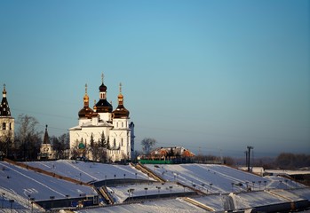 Trinity cathedral in winter time