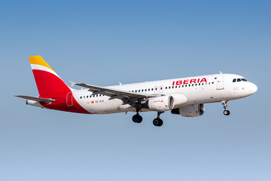 Iberia Airbus A320 Airplane At Paris Orly