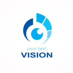 Vision logo silhouette eye symbol icon vector