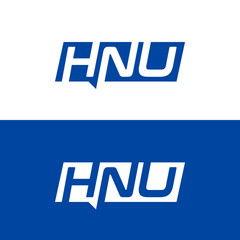 HNU letter logo design vector
