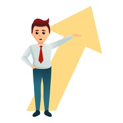 Young bank worker icon. Cartoon of young bank worker vector icon for web design isolated on white background