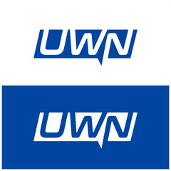 UWN letter logo design vector