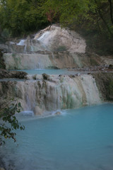 Waterfall in the beauty thermal of Bagni San Filippo in Tuscany