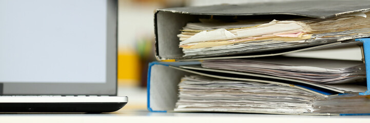 Empty workplace in office closeup or head hunter profession modern solution