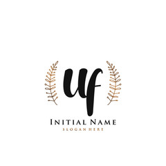 UF Initial handwriting logo vector	