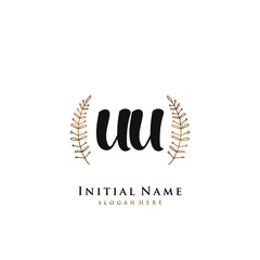 UU Initial handwriting logo vector	