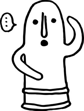 japanese traditional haniwa clay doll vector data