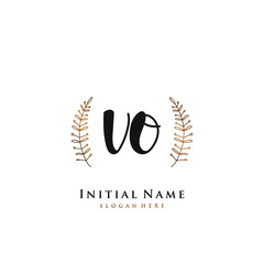 VO Initial handwriting logo vector	