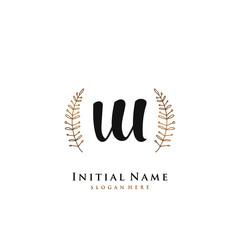 VU Initial handwriting logo vector	