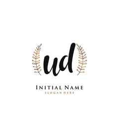 WD Initial handwriting logo vector	