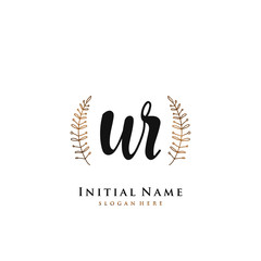 WR Initial handwriting logo vector	