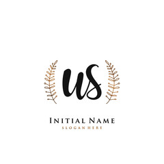 WS Initial handwriting logo vector	
