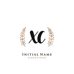 XC Initial handwriting logo vector	