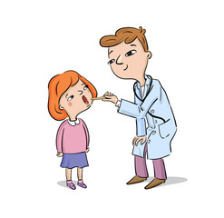 Doctor examines healthy girl