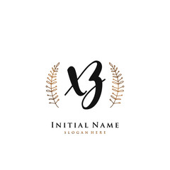 XZ Initial handwriting logo vector	