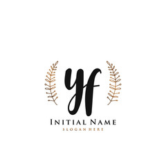 YF Initial handwriting logo vector	