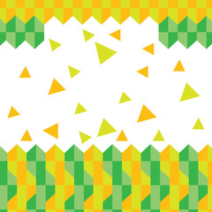 Geometric vector pattern with yellow and green triangles