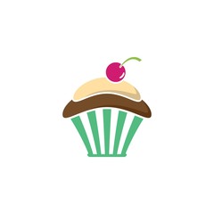 Cup cake logo vector icon
