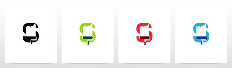 Paint Roller On Letter Logo Design S