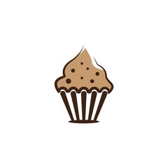 Cup cake logo vector icon