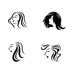 Naklejka premium Hair salon logo vector icon